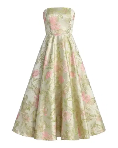 Mac Duggal Floral Brocade Strapless A-Line Cocktail Dress | Thumbnail 1 Mac Duggal Floral Brocade Strapless A-Line Cocktail Dress | Thumbnail 1