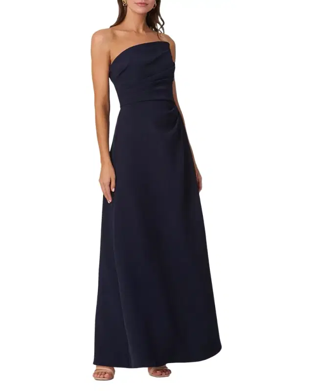 Dory Asymmetric Strapless Gown