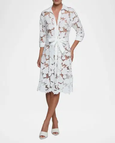 L'AGENCE May Eyelet Lace Midi Shirtdress | Thumbnail 2 L'AGENCE May Eyelet Lace Midi Shirtdress | Thumbnail 2