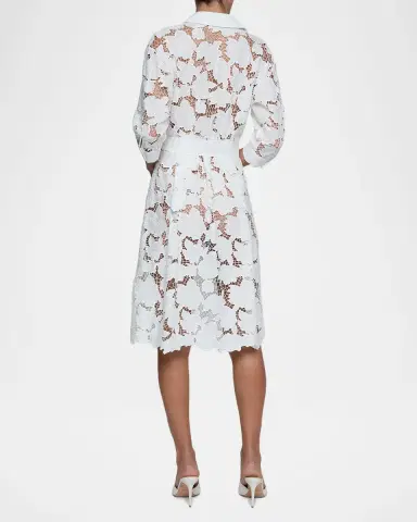 L'AGENCE May Eyelet Lace Midi Shirtdress | Thumbnail 3 L'AGENCE May Eyelet Lace Midi Shirtdress | Thumbnail 3