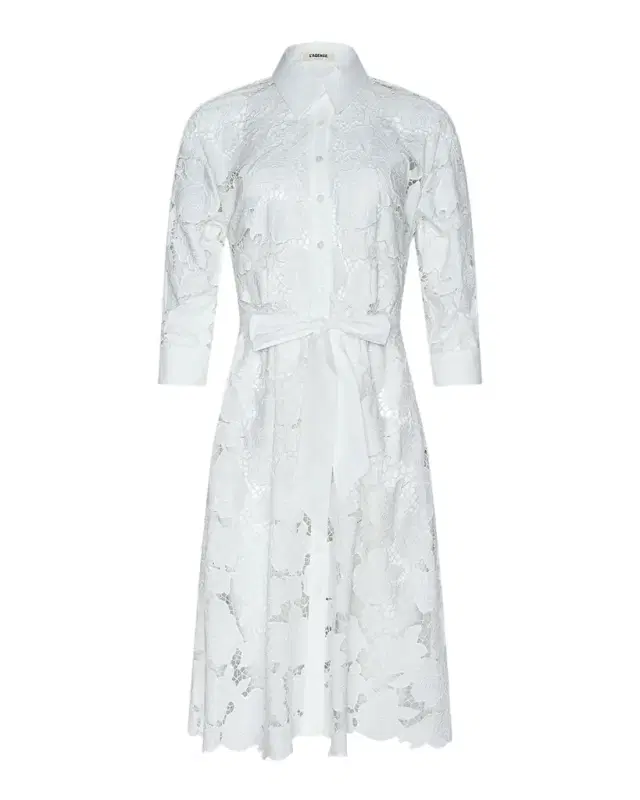 L 'Agence May Eyelet Lace Midi Shirtdress