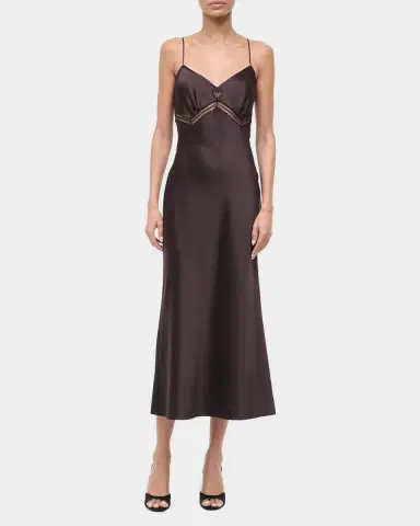 STAUD Terra Heart Silk Slip Dress | Thumbnail 2