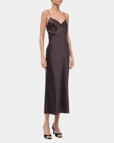STAUD Terra Heart Silk Slip Dress | Thumbnail 4