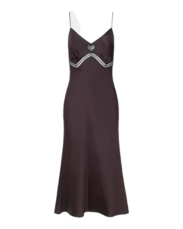 Terra Heart Silk Slip Dress