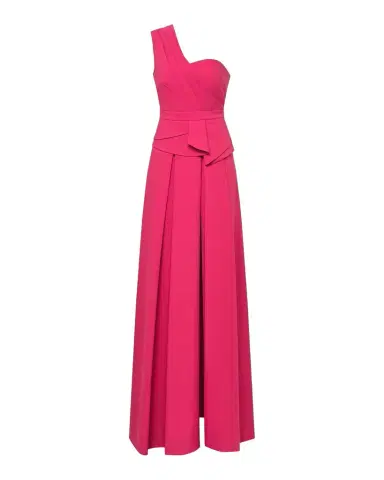 Kay Unger New York Everette One-Shoulder Walk-Thru Jumpsuit | Thumbnail 1 Kay Unger New York Everette One-Shoulder Walk-Thru Jumpsuit | Thumbnail 1