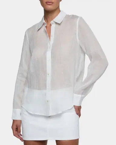 L'Agence Ellery Sheer Ramie Blouse | Thumbnail 4