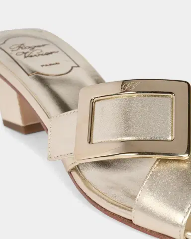Roger Vivier 45MM Metallic Leather Mules | Thumbnail 3 Roger Vivier 45MM Metallic Leather Mules | Thumbnail 3