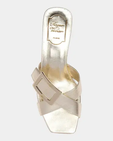Roger Vivier 45MM Metallic Leather Mules | Thumbnail 4 Roger Vivier 45MM Metallic Leather Mules | Thumbnail 4