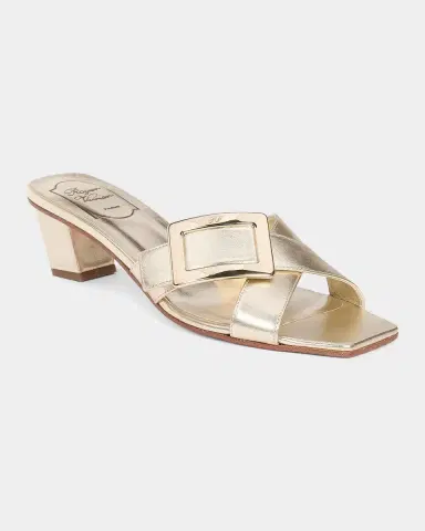 Roger Vivier 45MM Metallic Leather Mules | Thumbnail 5 Roger Vivier 45MM Metallic Leather Mules | Thumbnail 5