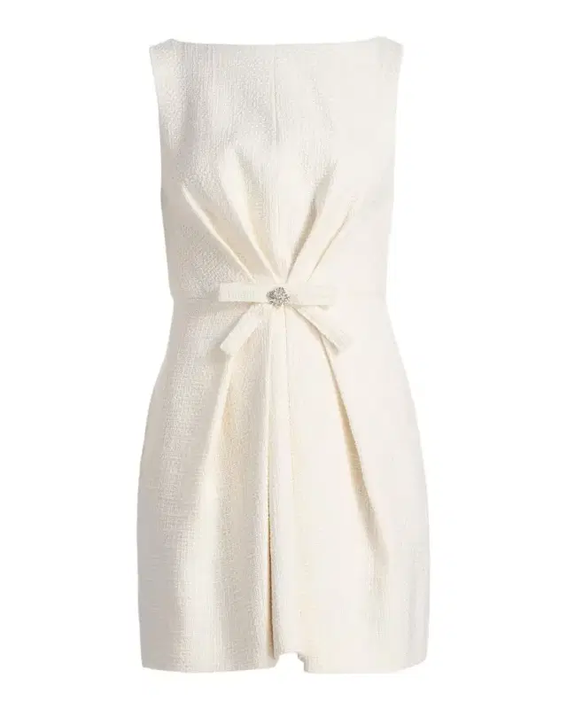 Marista Gathered Bow Tweed Minidress