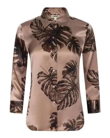 L'AGENCE Dani Leaf-Print Silk Charmeuse Blouse | Thumbnail 1 L'AGENCE Dani Leaf-Print Silk Charmeuse Blouse | Thumbnail 1