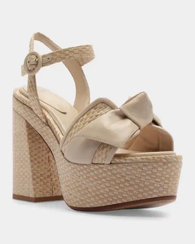 Alexandre Birman Maxi Clarita Flare 120MM Raffia & Leather Platform Sandals | Thumbnail 5 Alexandre Birman Maxi Clarita Flare 120MM Raffia & Leather Platform Sandals | Thumbnail 5