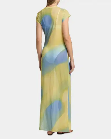 Simkhai Fia Printed Mesh Cover-Up Maxi Dress | Thumbnail 3