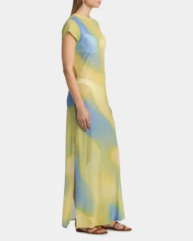 Simkhai Fia Printed Mesh Cover-Up Maxi Dress | Thumbnail 7