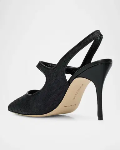 Manolo Blahnik 90mm Camparisli Raffia Slingback Pumps | Thumbnail 3