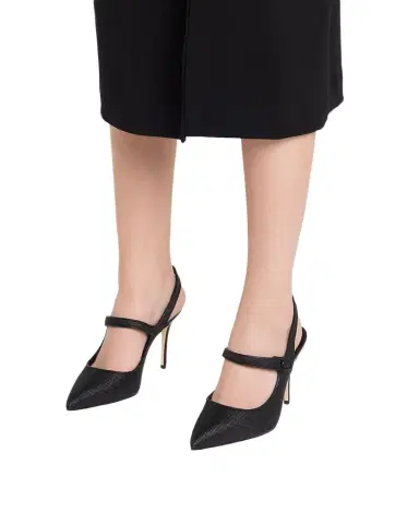Manolo Blahnik 90mm Camparisli Raffia Slingback Pumps | Thumbnail 1