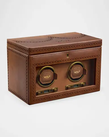 Wolf Brogue Double Watch Winder with Storage | Thumbnail 2 Wolf Brogue Double Watch Winder with Storage | Thumbnail 2