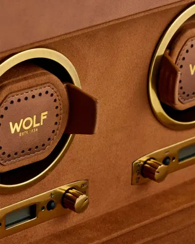 Wolf Brogue Double Watch Winder with Storage | Thumbnail 4 Wolf Brogue Double Watch Winder with Storage | Thumbnail 4
