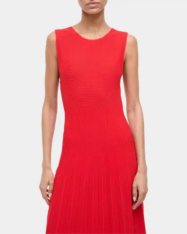 STAUD Elyse Pleated Midi-Dress | Thumbnail 3 STAUD Elyse Pleated Midi-Dress | Thumbnail 3