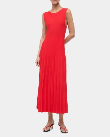 STAUD Elyse Pleated Midi-Dress | Thumbnail 4 STAUD Elyse Pleated Midi-Dress | Thumbnail 4