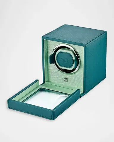 WOLF Cub Single Watch Winder with Cover, Seltzer Teal/Mint | Thumbnail 4 WOLF Cub Single Watch Winder with Cover, Seltzer Teal/Mint | Thumbnail 4