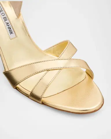 Manolo Blahnik 90mm Callasi Metallic Leather Slingback Sandals | Thumbnail 5 Manolo Blahnik 90mm Callasi Metallic Leather Slingback Sandals | Thumbnail 5