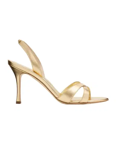 Manolo Blahnik 90mm Callasi Metallic Leather Slingback Sandals | Thumbnail 1 Manolo Blahnik 90mm Callasi Metallic Leather Slingback Sandals | Thumbnail 1