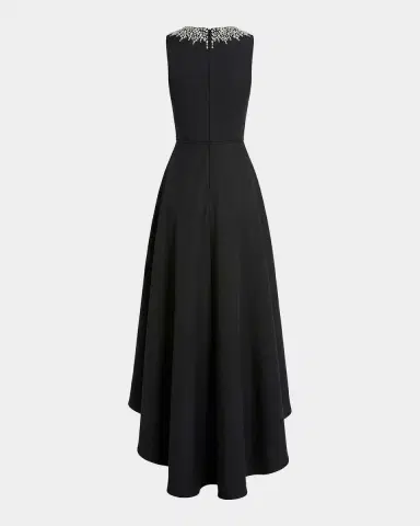 Mac Duggal Petite Jewel-Neck Sleeveless High-Low Gown | Thumbnail 5 Mac Duggal Petite Jewel-Neck Sleeveless High-Low Gown | Thumbnail 5