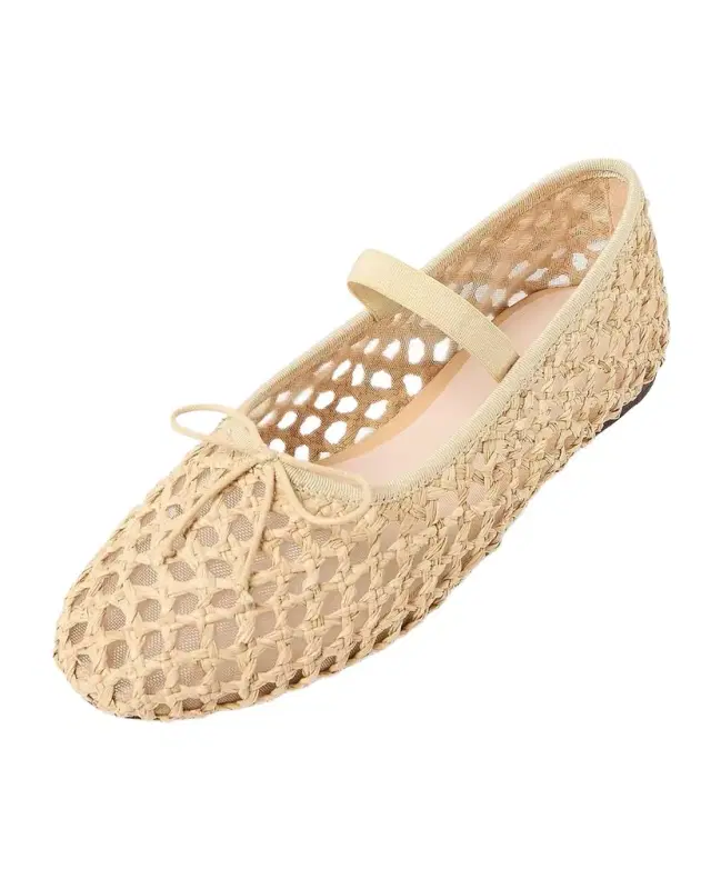 Leonie Raffia Ballet Flats