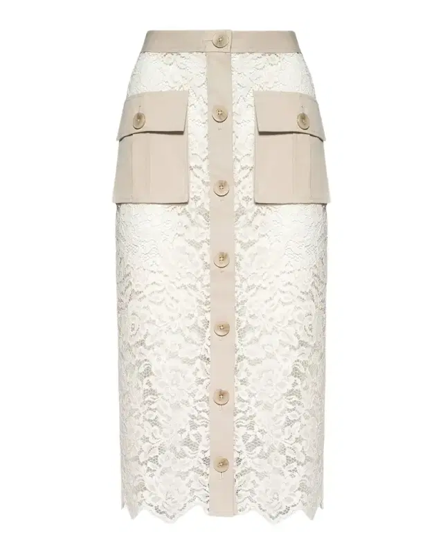 Shae Floral Lace Midi Pencil Skirt