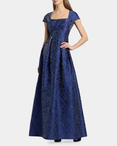 Kay Unger New York Ophelia Jacquard Gown | Thumbnail 2 Kay Unger New York Ophelia Jacquard Gown | Thumbnail 2