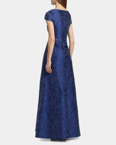 Kay Unger New York Ophelia Jacquard Gown | Thumbnail 3 Kay Unger New York Ophelia Jacquard Gown | Thumbnail 3
