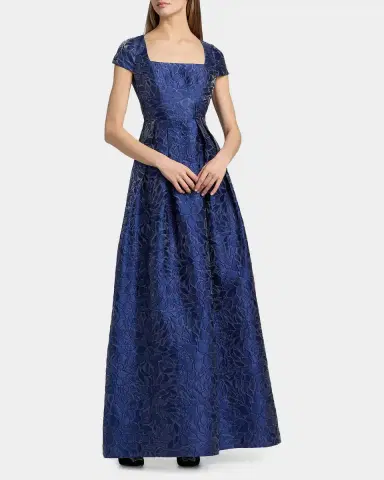 Kay Unger New York Ophelia Jacquard Gown | Thumbnail 4 Kay Unger New York Ophelia Jacquard Gown | Thumbnail 4