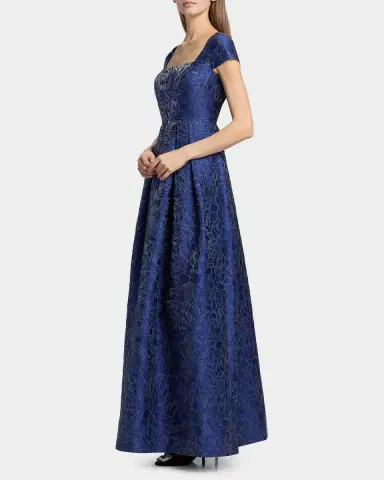 Kay Unger New York Ophelia Jacquard Gown | Thumbnail 7 Kay Unger New York Ophelia Jacquard Gown | Thumbnail 7