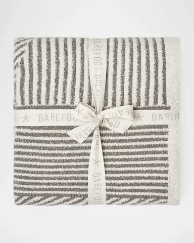 Barefoot Dreams CozyChic Cotton Linea Mixed Stripe Throw, 54" x 72" | Thumbnail 2