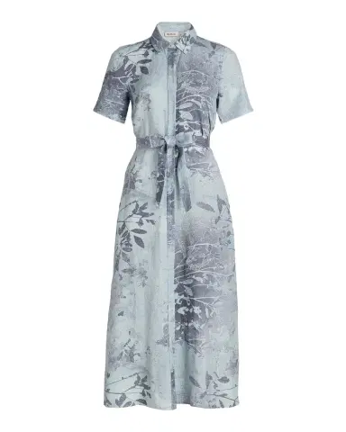 SIMKHAI Audria Floral Linen-Blend Belted Midi-Dress | Thumbnail 1 SIMKHAI Audria Floral Linen-Blend Belted Midi-Dress | Thumbnail 1