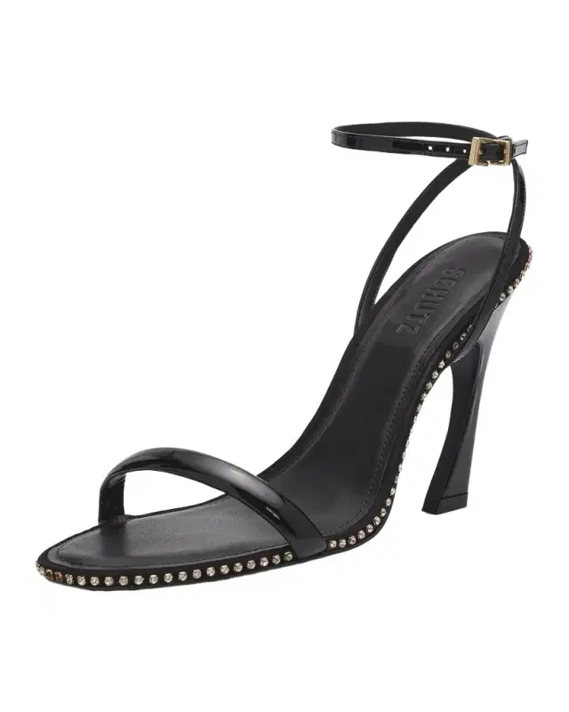 Lexi 100MM Crystal-Trim Patent Leather Sandals