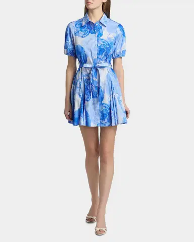 Milly Juni Printed Stretch Cotton Poplin Mini-Shirtdress | Thumbnail 2