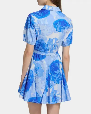 Milly Juni Printed Stretch Cotton Poplin Mini-Shirtdress | Thumbnail 3