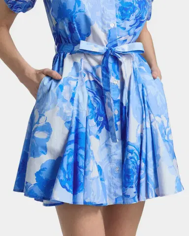Milly Juni Printed Stretch Cotton Poplin Mini-Shirtdress | Thumbnail 5