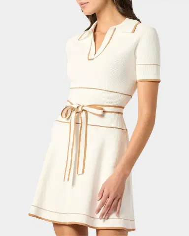Shoshanna Maggie Tie-Waist Rib Knit Mini Dress | Thumbnail 4 Shoshanna Maggie Tie-Waist Rib Knit Mini Dress | Thumbnail 4
