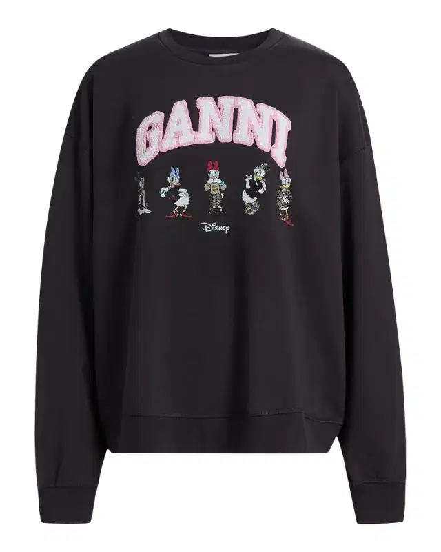 Ganni Isoli Daisy Cotton Jersey Crewneck Sweatshirt