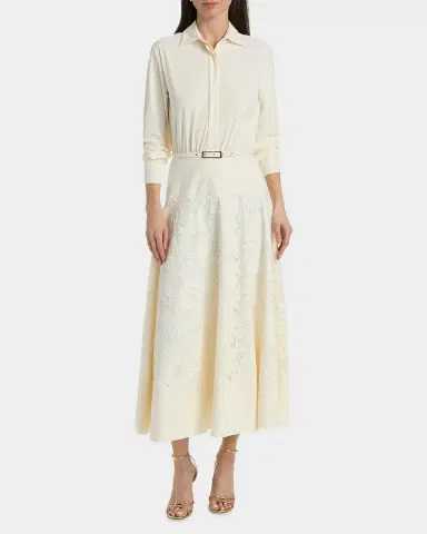 Chiara Boni La Petite Robe Febea Lace A-Line Midi-Shirtdress | Thumbnail 4 Chiara Boni La Petite Robe Febea Lace A-Line Midi-Shirtdress | Thumbnail 4