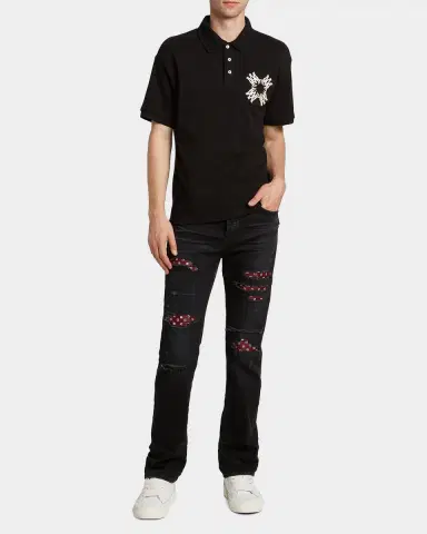 AMIRI Men's Embroidered MA Quad Polo Shirt | Thumbnail 2