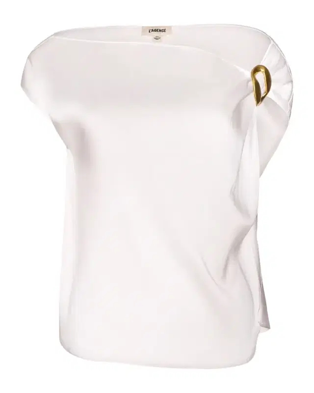 Driselle Buckle-Embellished Satin Scarf Top