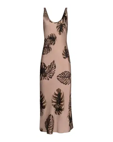 L'AGENCE Akiya Leaf-Print Satin Tank Maxi Dress | Thumbnail 1 L'AGENCE Akiya Leaf-Print Satin Tank Maxi Dress | Thumbnail 1