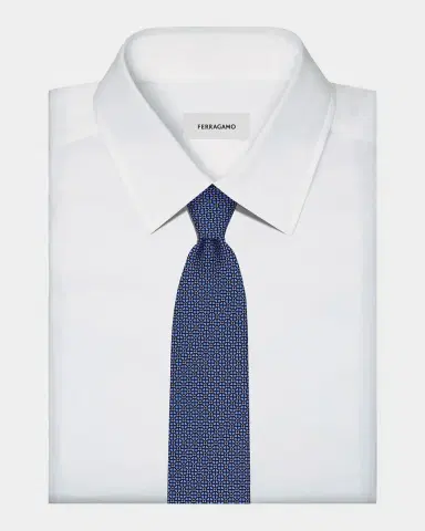 Ferragamo Ada Gancio Woven Silk Tie | Thumbnail 2