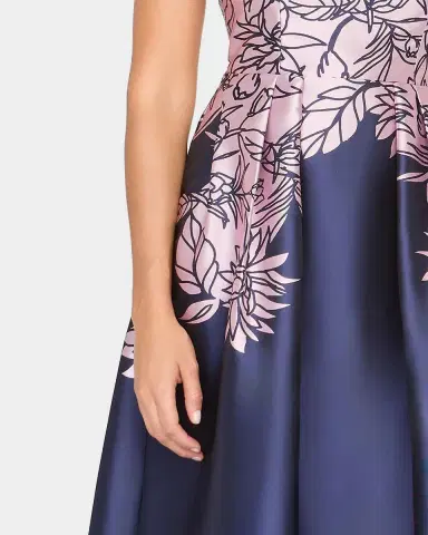 Kay Unger New York Evaline Satin Tea-Length Dress | Thumbnail 6 Kay Unger New York Evaline Satin Tea-Length Dress | Thumbnail 6