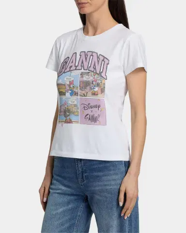 Ganni Cartoon Cotton Jersey T-Shirt | Thumbnail 7