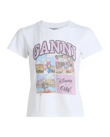 Ganni Cartoon Cotton Jersey T-Shirt | Thumbnail 1